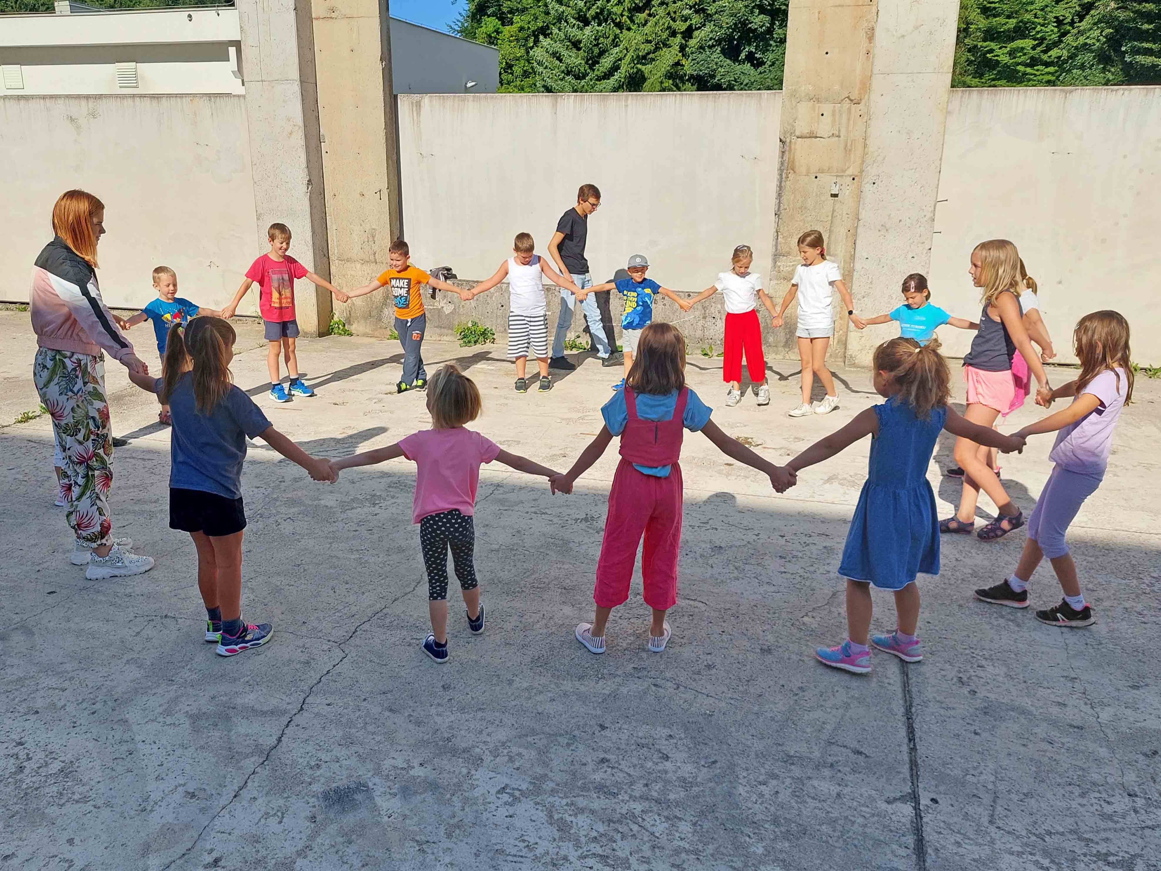 The kids did a fair bit of stretching on the yard