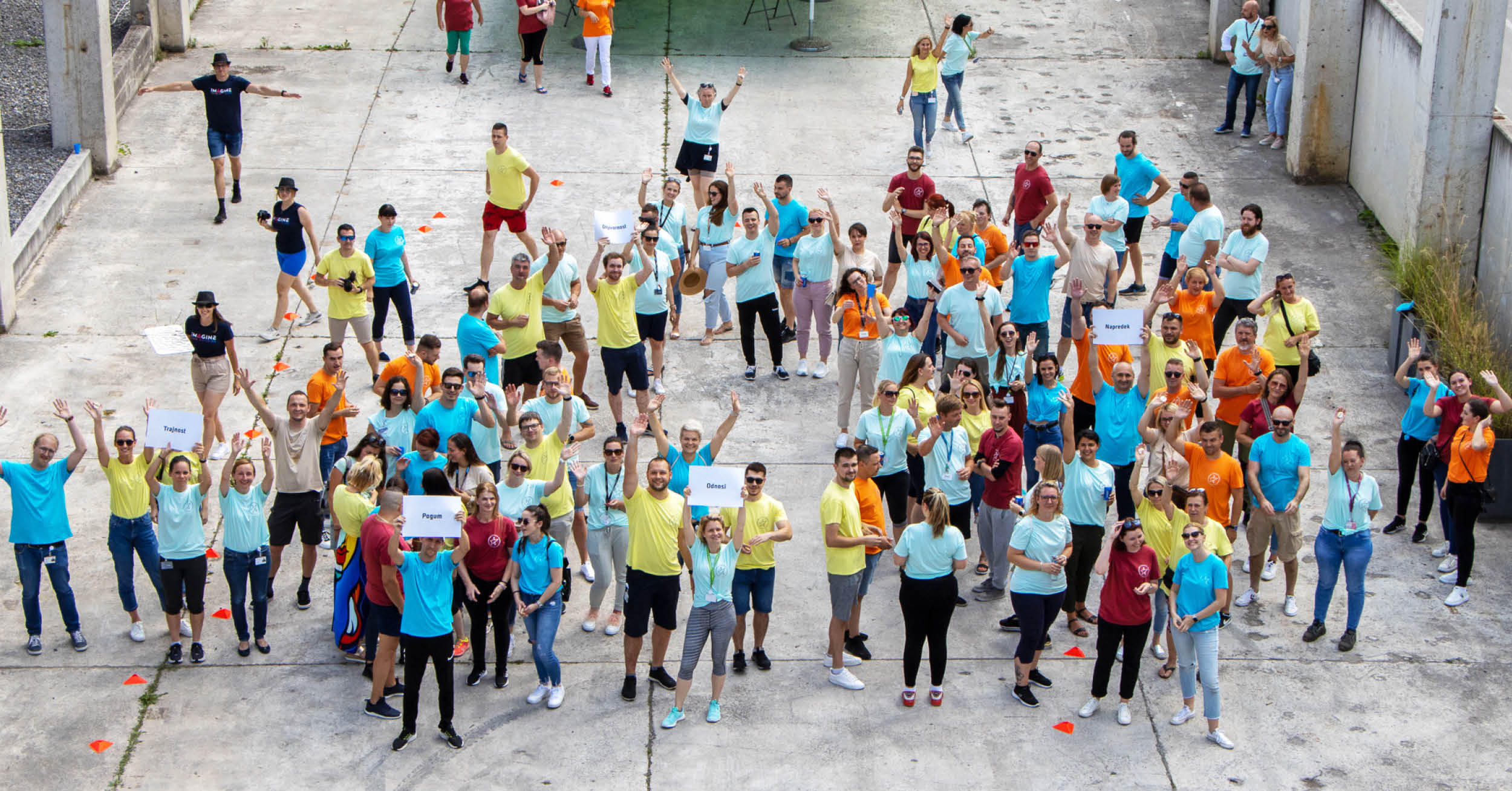 The participants of the picnic were divided into groups.