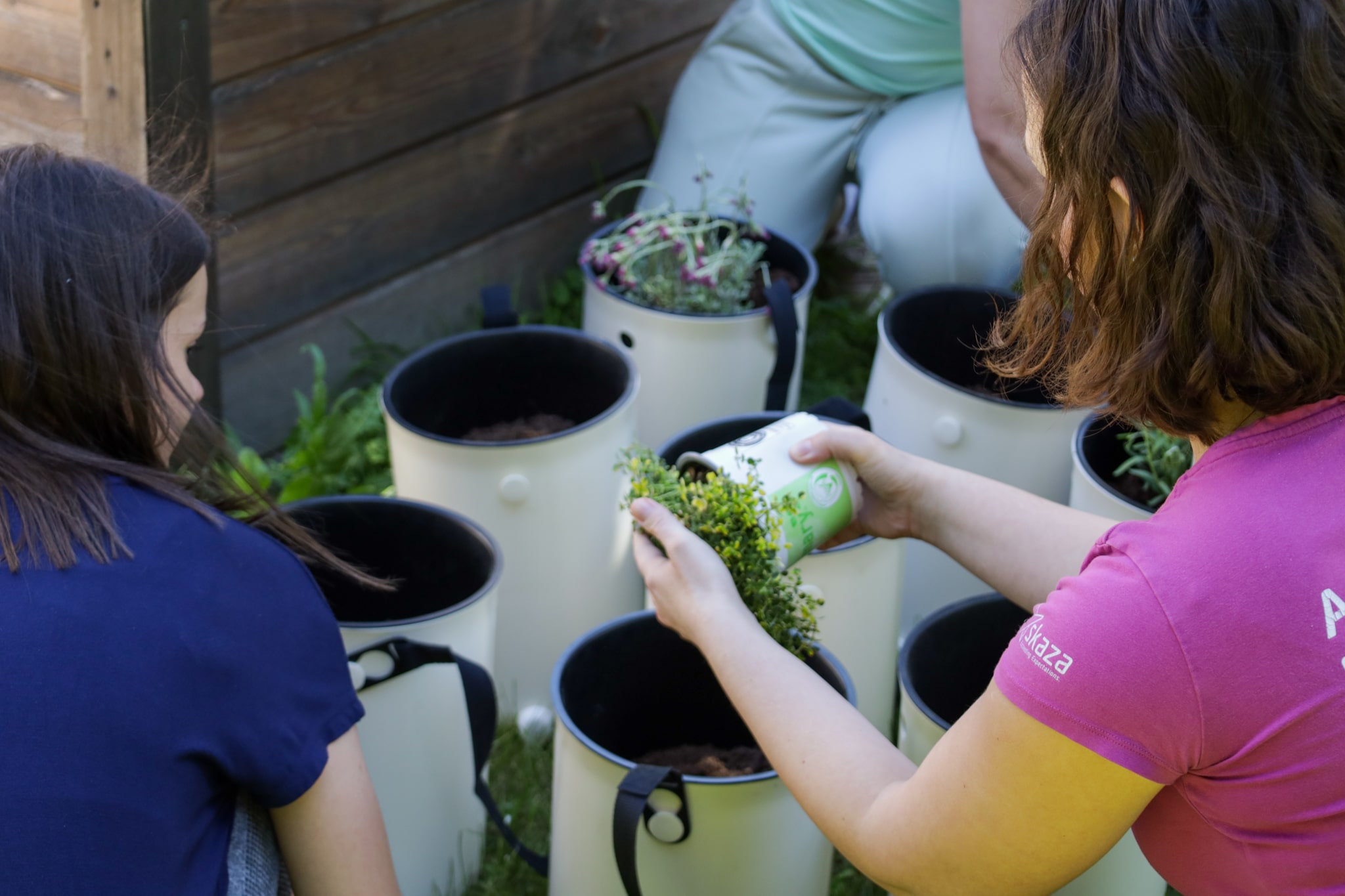 In the spirit of Skaza's green values, we repurposed old Bokashi Organko bins